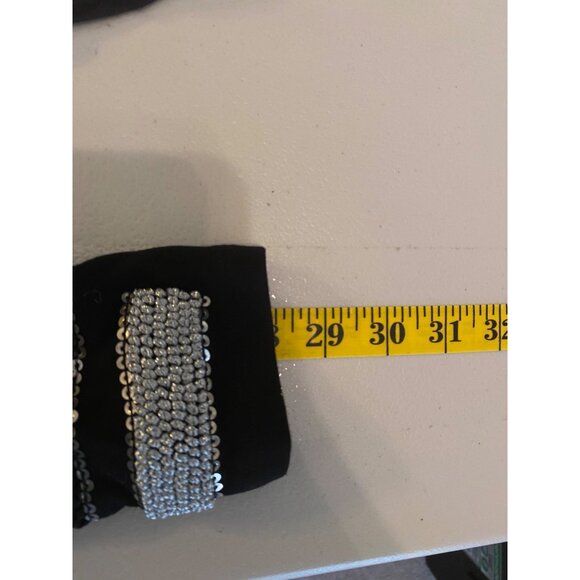 Lia kes New York Metal Rebel Dress Black Super Long Sequined Sleeves Large - Picture 9 of 10